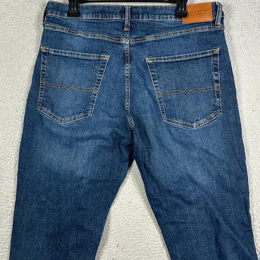 Lucky Brand 412 Jeans Mens 36X30 Blue Athletic Slim Distressed Denim Stretch